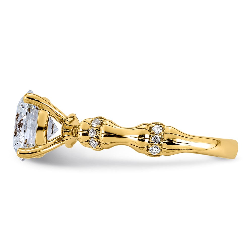 14ky 2ct Certified Round Center Lab Grown Diamond VS+ F+ Comp Ring