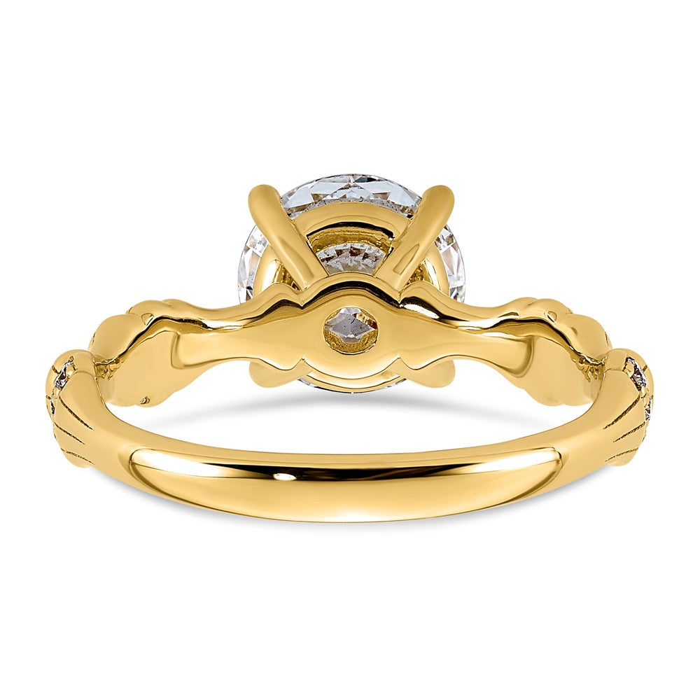 14ky 2ct Certified Round Center Lab Grown Diamond VS+ F+ Comp Ring
