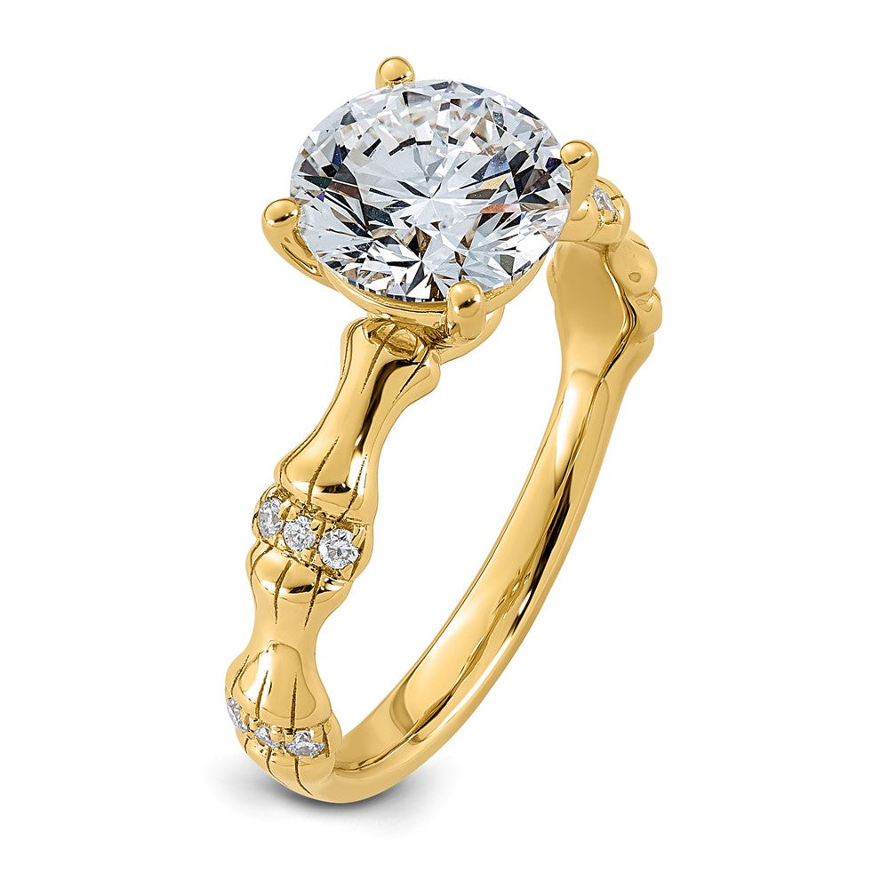 14ky 2ct Certified Round Center Lab Grown Diamond VS+ F+ Comp Ring