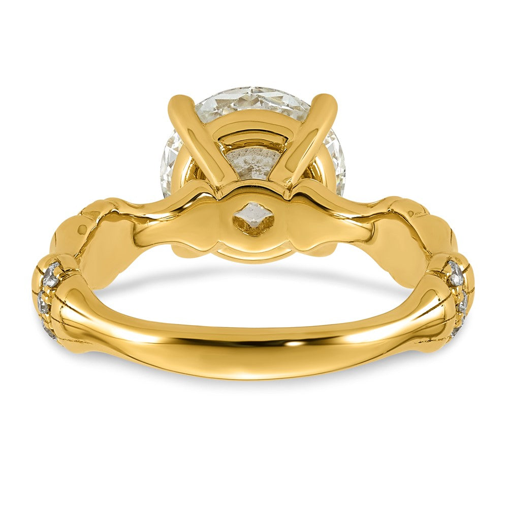 14ky 3 1/8ct Certified Round Center Lab Grown Diamond VS+ F+ Comp Ring