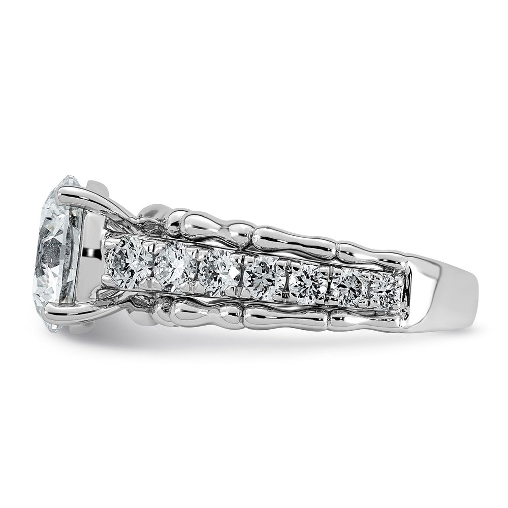14kw 4ct Cert Round Center Lab Grown Diamond VS+ F+ Comp Ring