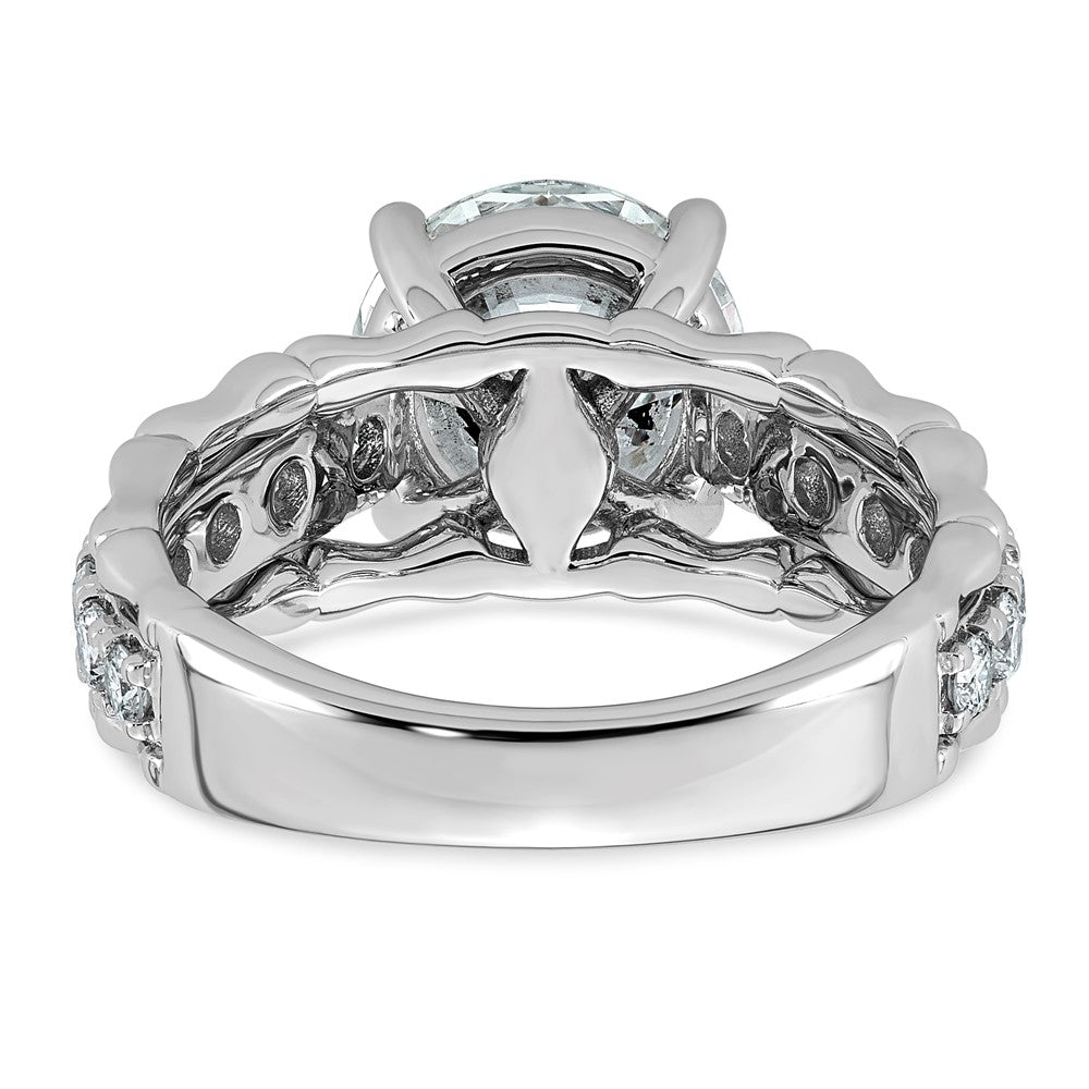 14kw 4ct Cert Round Center Lab Grown Diamond VS+ F+ Comp Ring