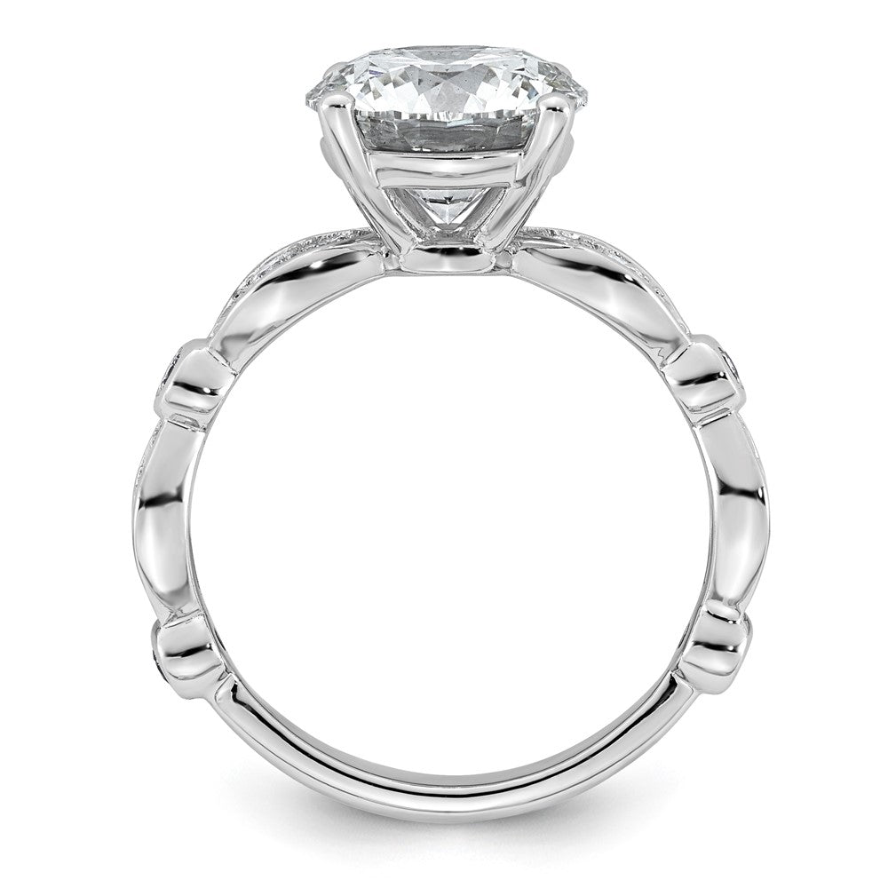 14kw 3 1/3ct Cert Round Center Lab Grown Diamond VS+ F+ Comp Ring