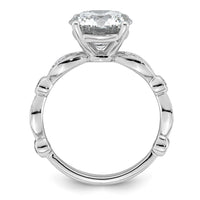14kw 3 1/3ct Cert Round Center Lab Grown Diamond VS+ F+ Comp Ring