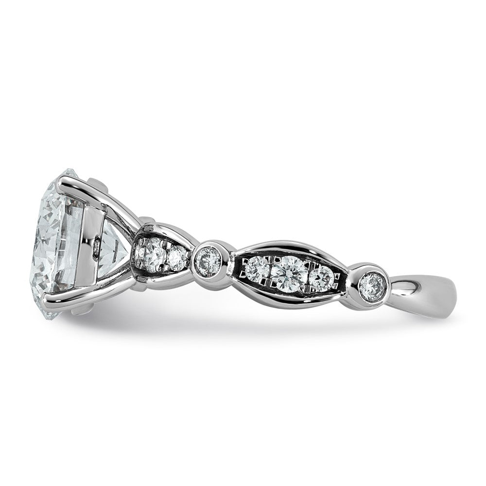 14kw 3 1/3ct Cert Round Center Lab Grown Diamond VS+ F+ Comp Ring