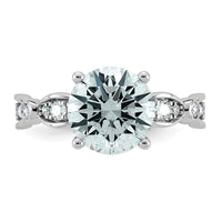 14kw 3 1/3ct Cert Round Center Lab Grown Diamond VS+ F+ Comp Ring