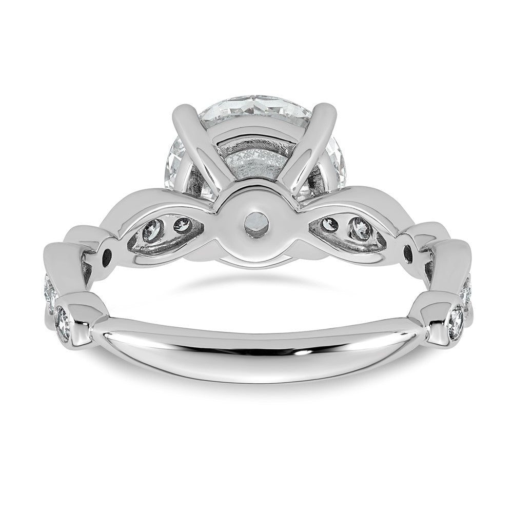 14kw 3 1/3ct Cert Round Center Lab Grown Diamond VS+ F+ Comp Ring