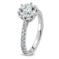 14kw 1 7/8ct Cert Round Center Lab Grown Dia VS+ F+ 6-Prong Comp Ring