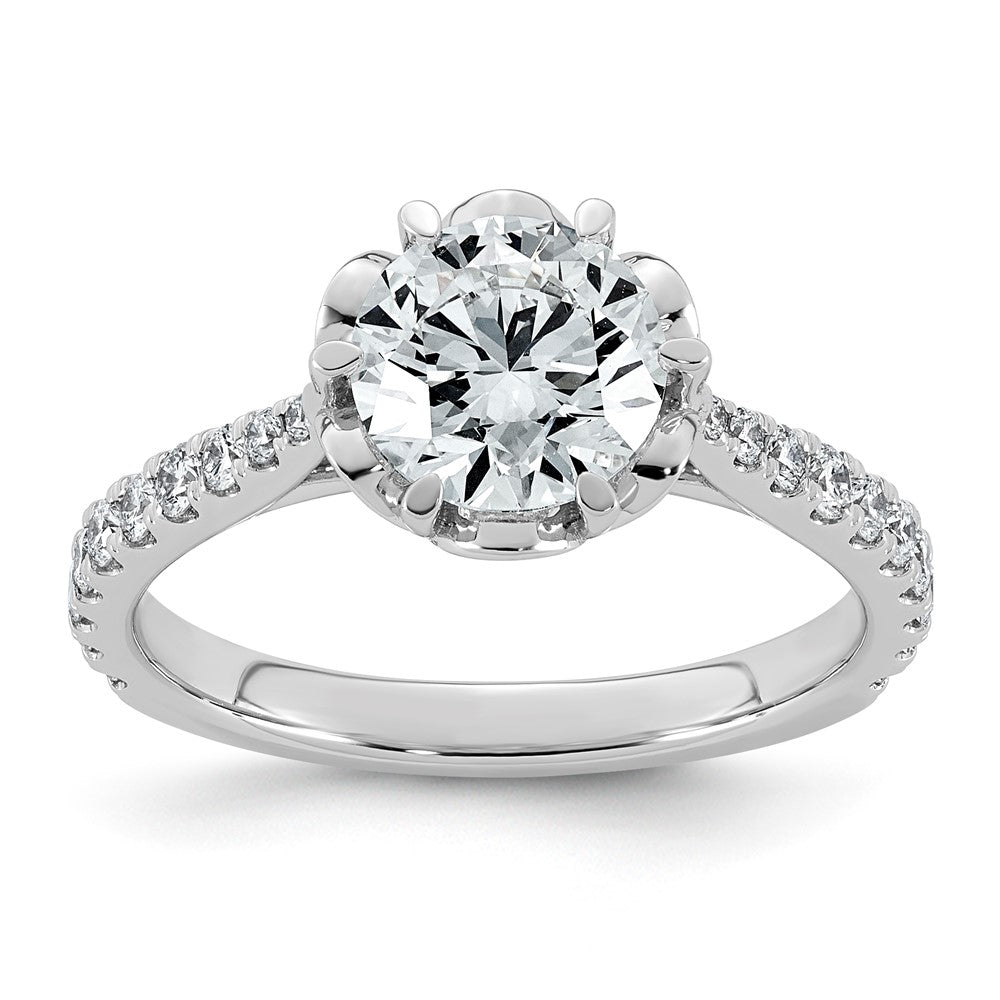 14kw 1 7/8ct Cert Round Center Lab Grown Dia VS+ F+ 6-Prong Comp Ring