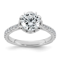 14kw 1 7/8ct Cert Round Center Lab Grown Dia VS+ F+ 6-Prong Comp Ring
