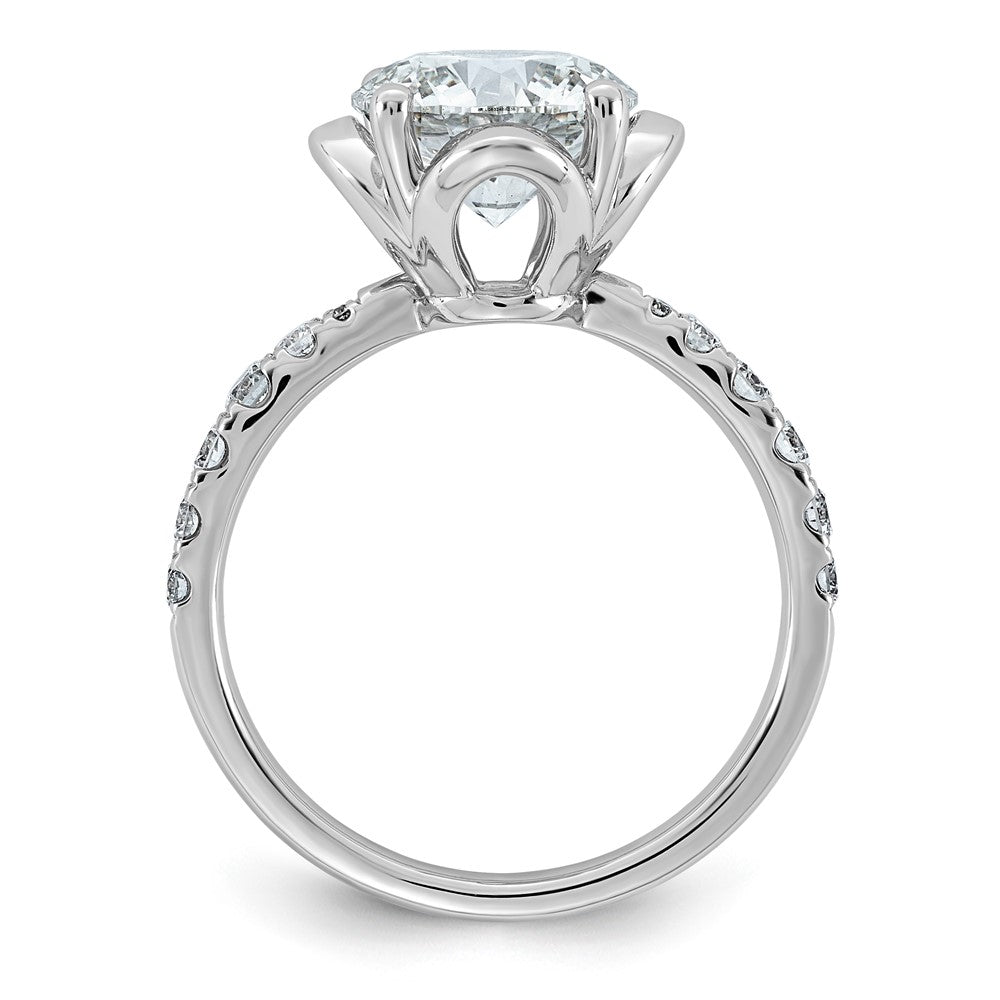 14kw 2 7/8ct Cert Round Center Lab Grown Dia VS+ F+ 4-Prong Comp Ring