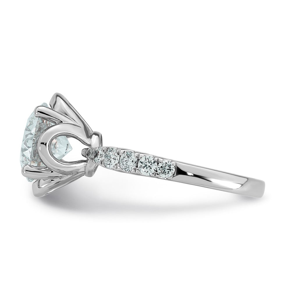 14kw 2 7/8ct Cert Round Center Lab Grown Dia VS+ F+ 4-Prong Comp Ring