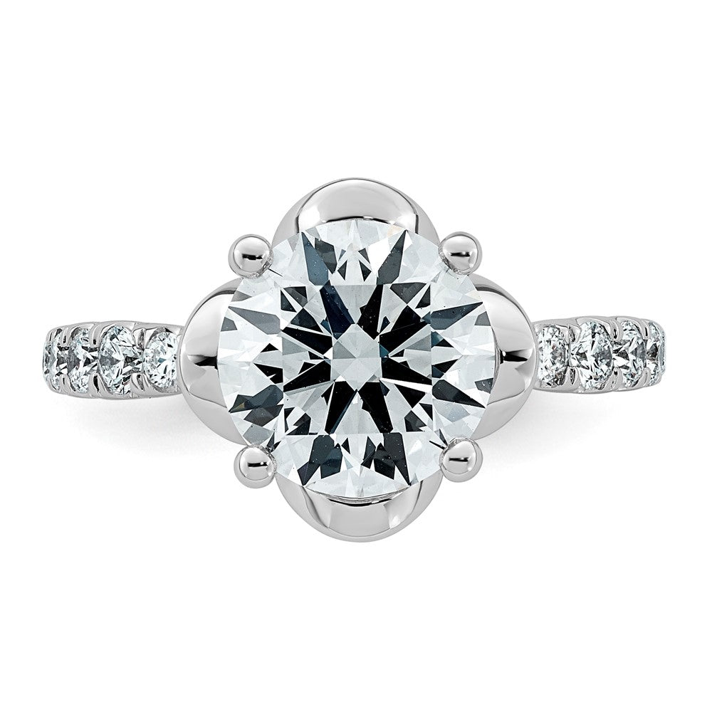 14kw 2 7/8ct Cert Round Center Lab Grown Dia VS+ F+ 4-Prong Comp Ring