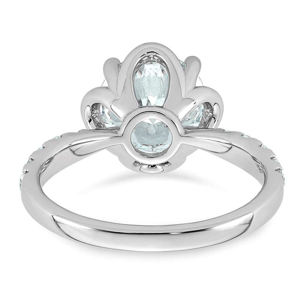 14kw 2 7/8ct Cert Round Center Lab Grown Dia VS+ F+ 4-Prong Comp Ring