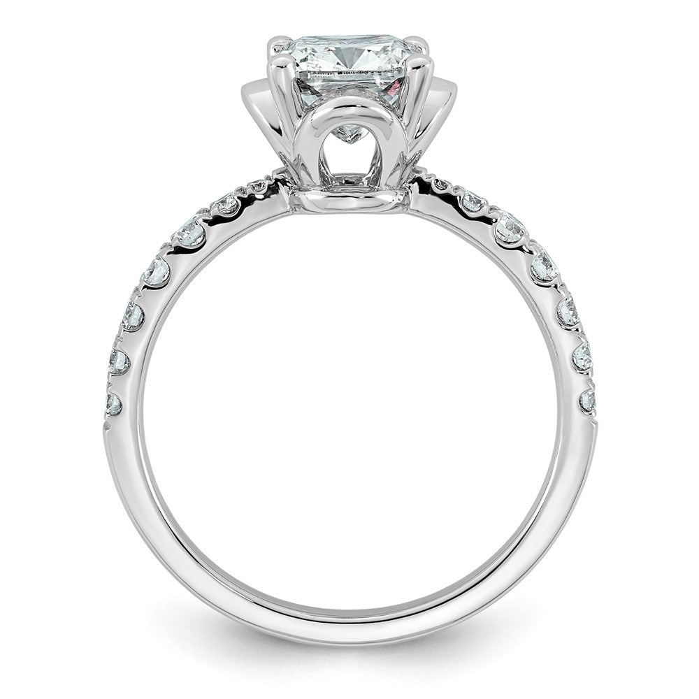 14kw 1 7/8ct Cert Cushion Center Lab Grown Dia VS+ F+ 4-Prong Comp Ring