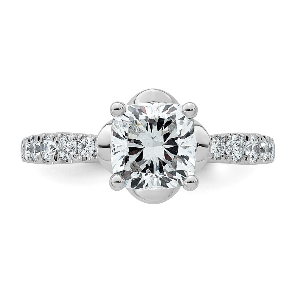 14kw 1 7/8ct Cert Cushion Center Lab Grown Dia VS+ F+ 4-Prong Comp Ring