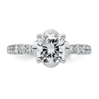 14kw 1 7/8ct Cert Cushion Center Lab Grown Dia VS+ F+ 4-Prong Comp Ring