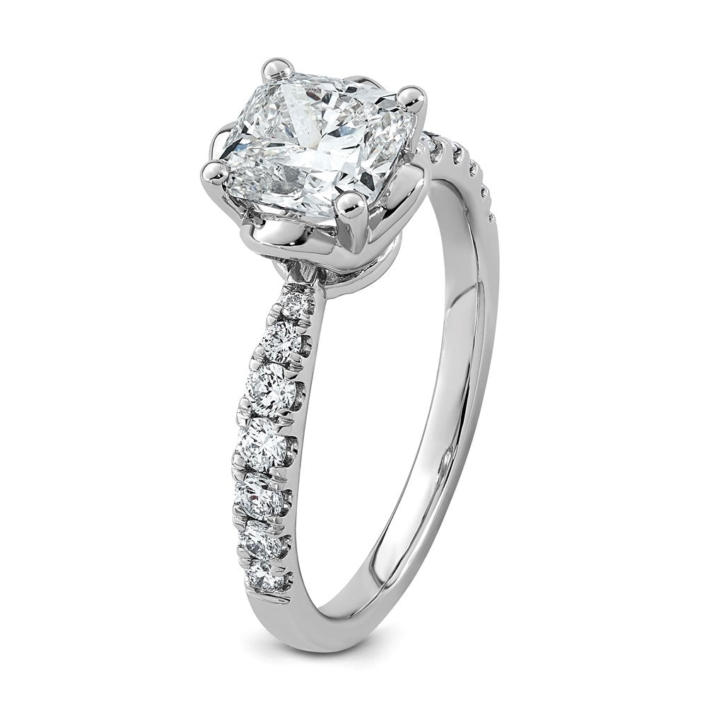 14kw 1 7/8ct Cert Cushion Center Lab Grown Dia VS+ F+ 4-Prong Comp Ring