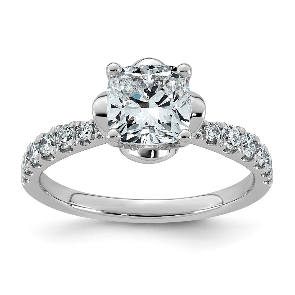 14kw 1 7/8ct Cert Cushion Center Lab Grown Dia VS+ F+ 4-Prong Comp Ring