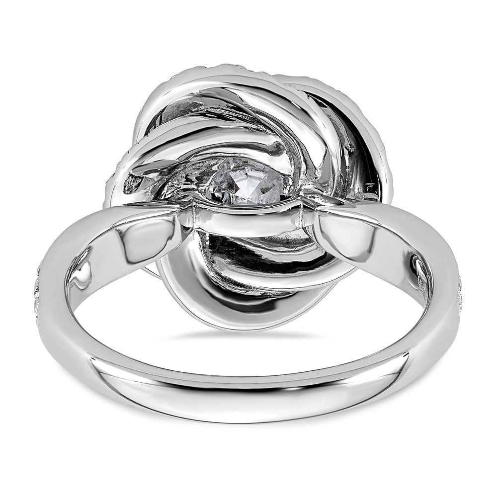 14kw 3 1/3ct Cert Round Center Lab Grown Dia VS+ F+ Swirl Halo Comp Ring