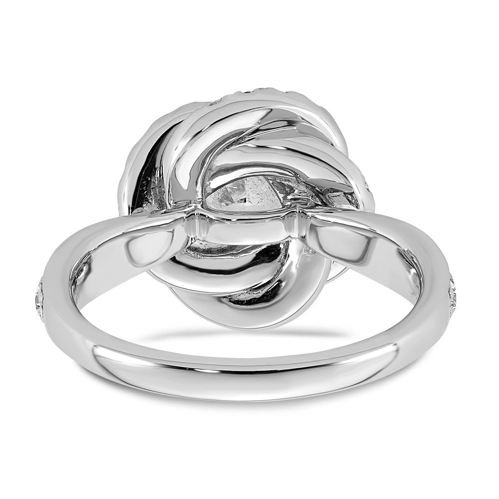 14kw 2 3/4ct Cert Cushion Center LabGrown Dia VS+ F+ Swirl Halo Comp Ring