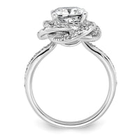 14kw 3 3/8ct Cert Cushion Center LabGrown Dia VS+ F+ Swirl Halo Comp Ring