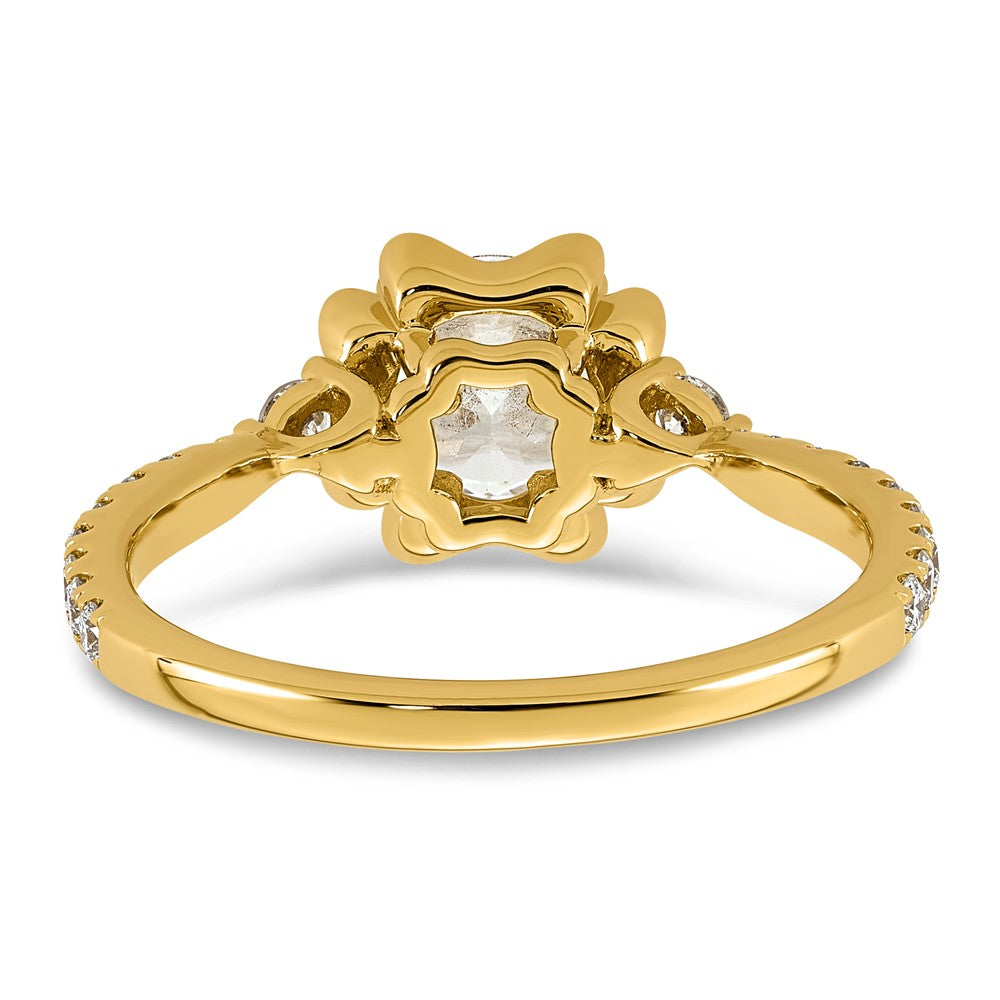 14ky 1 3/8ct Cert Round Center Lab Grown Dia VS+ F+ Comp Ring