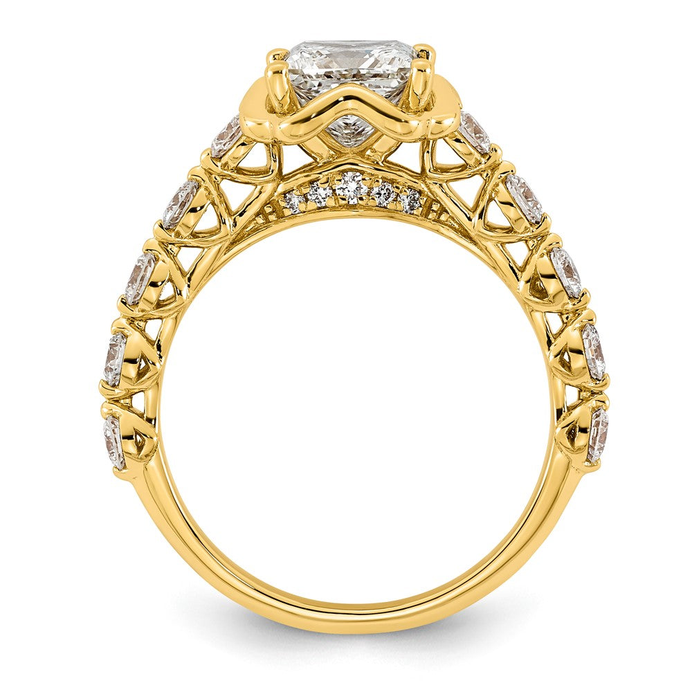 14ky 2 1/4ct Cert Princess Center Lab Grown Dia VS+ F+ Comp Ring