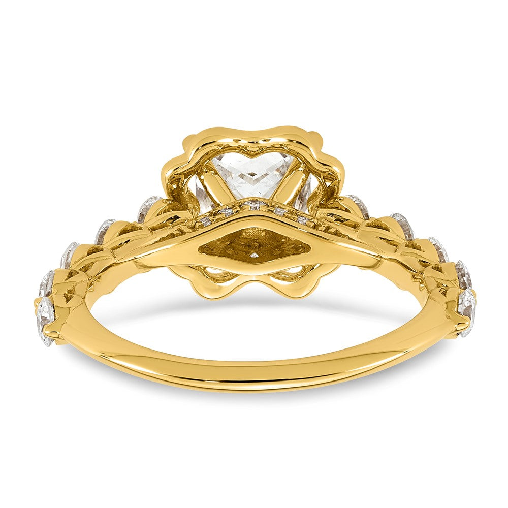 14ky 2 1/4ct Cert Princess Center Lab Grown Dia VS+ F+ Comp Ring