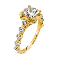 14ky 2 1/4ct Cert Princess Center Lab Grown Dia VS+ F+ Comp Ring