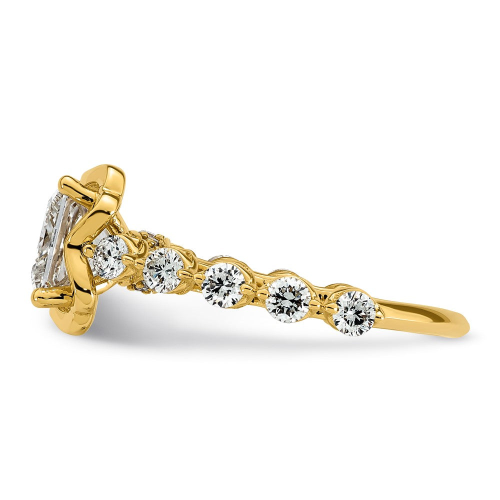 14ky 2 7/8ct Cert Princess Center Lab Grown Dia VS+ F+ Comp Ring