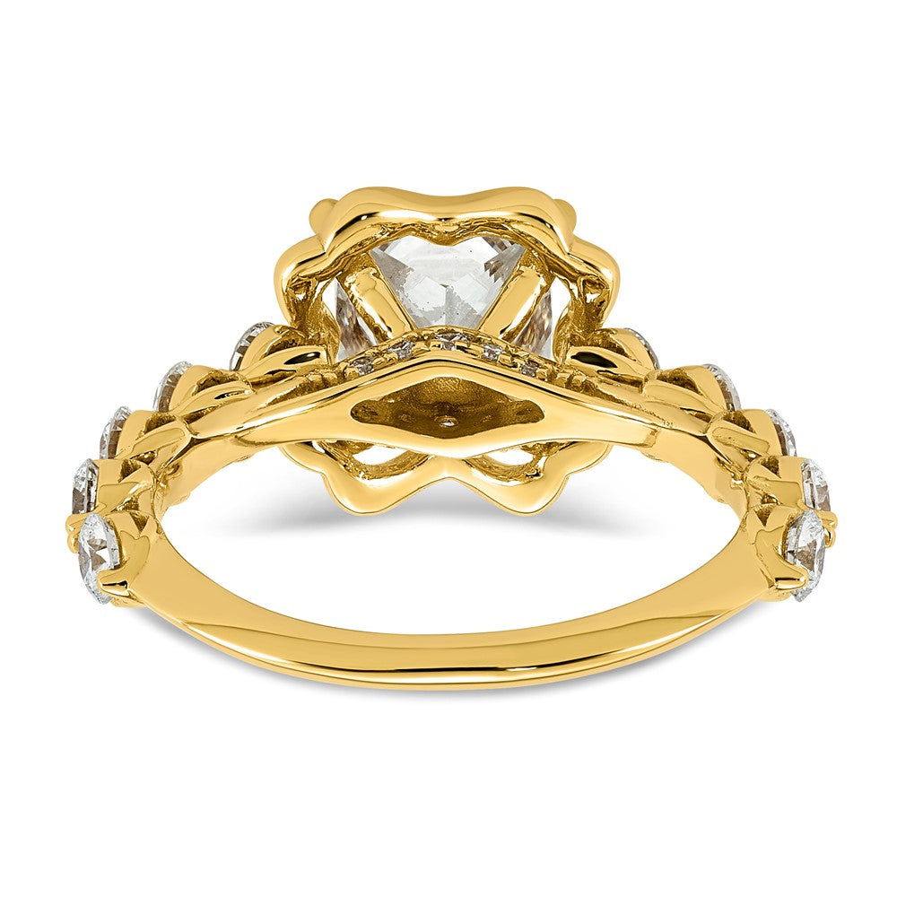 14ky 2 7/8ct Cert Princess Center Lab Grown Dia VS+ F+ Comp Ring