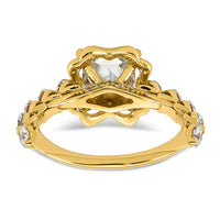 14ky 2 7/8ct Cert Princess Center Lab Grown Dia VS+ F+ Comp Ring