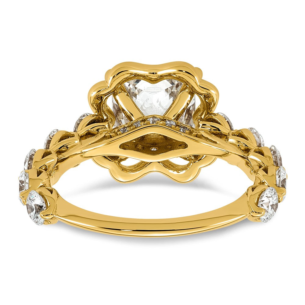 14ky 3 5/8ct Cert Princess Center Lab Grown Dia VS+ F+ Comp Ring