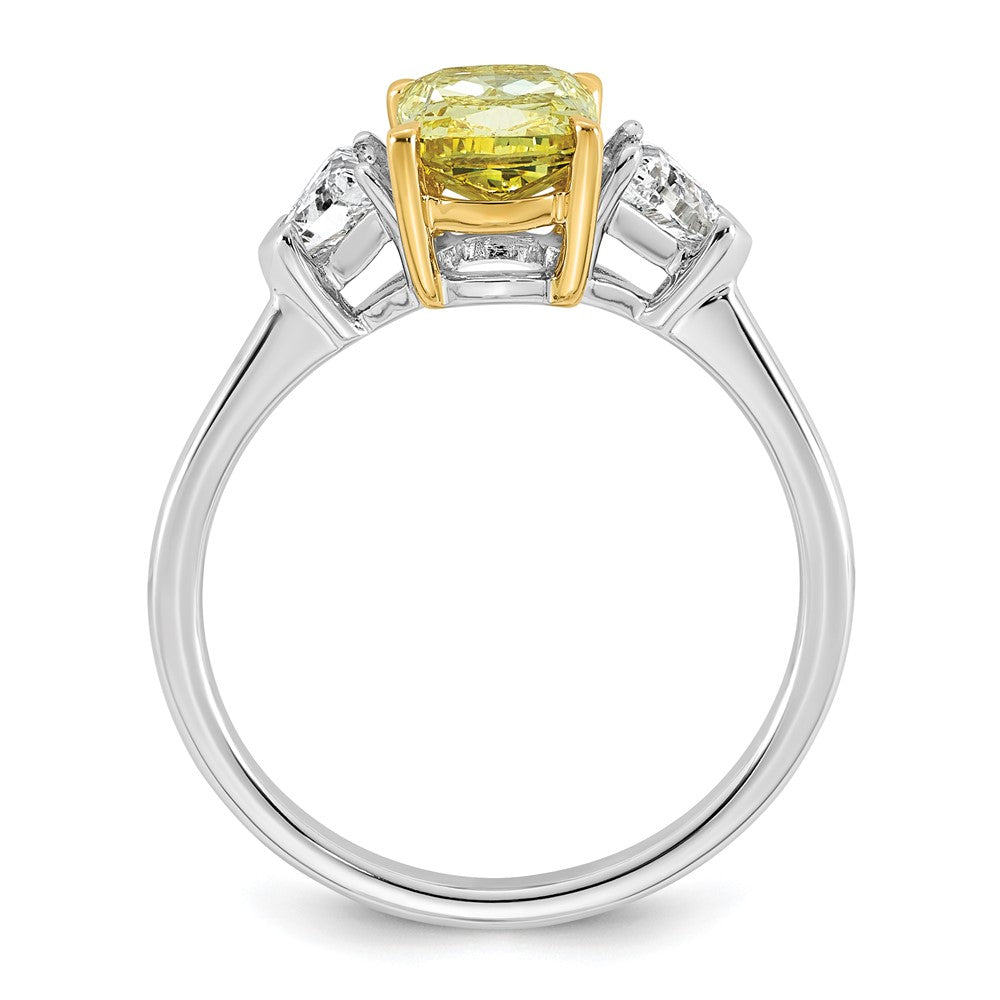 Emma Grace 14ktt 2 1/5ct Lab Grown Dia Cert Vivid Yellow & VS+ F+ Comp Ring
