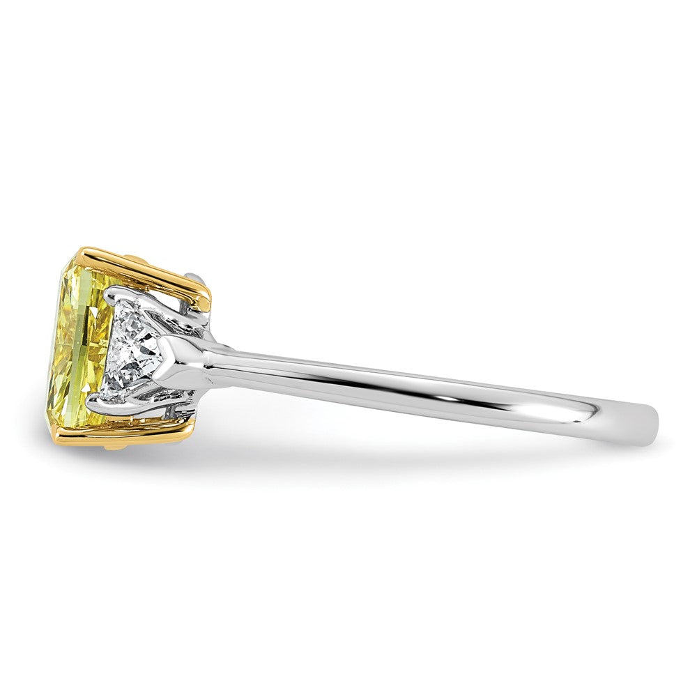 Emma Grace 14ktt 2 1/5ct Lab Grown Dia Cert Vivid Yellow & VS+ F+ Comp Ring