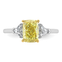 Emma Grace 14ktt 2 1/5ct Lab Grown Dia Cert Vivid Yellow & VS+ F+ Comp Ring