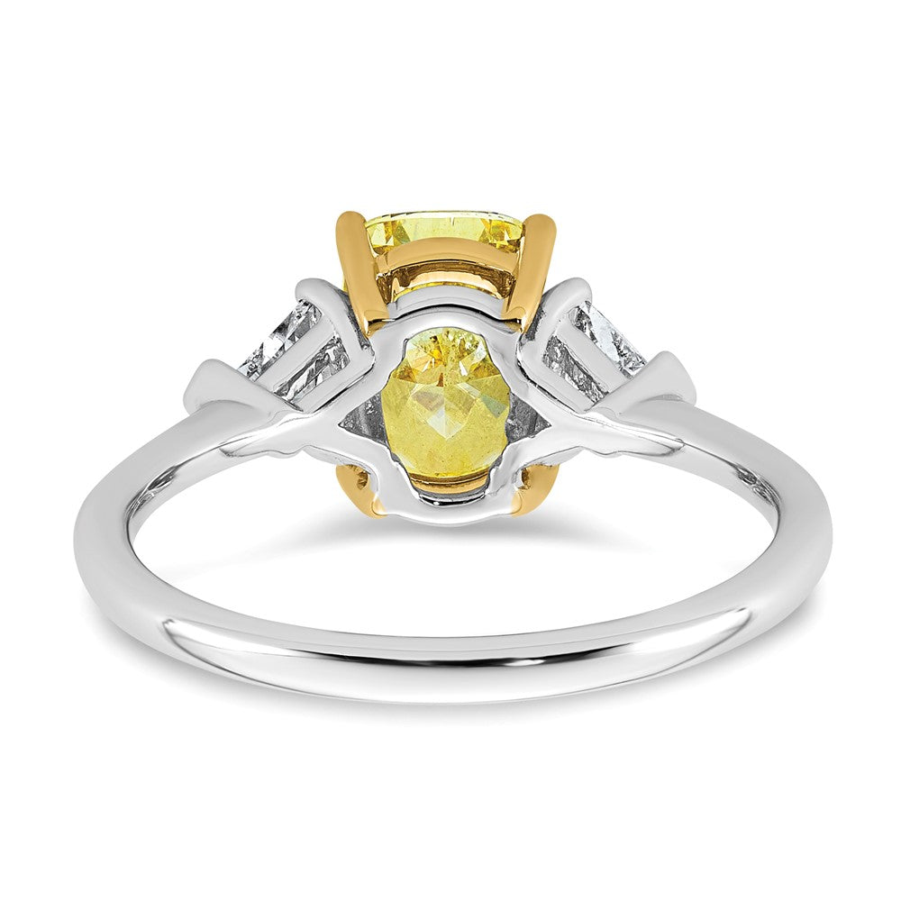 Emma Grace 14ktt 2 1/5ct Lab Grown Dia Cert Vivid Yellow & VS+ F+ Comp Ring