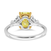 Emma Grace 14ktt 2 1/5ct Lab Grown Dia Cert Vivid Yellow & VS+ F+ Comp Ring