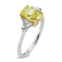 Emma Grace 14ktt 2 1/5ct Lab Grown Dia Cert Vivid Yellow & VS+ F+ Comp Ring