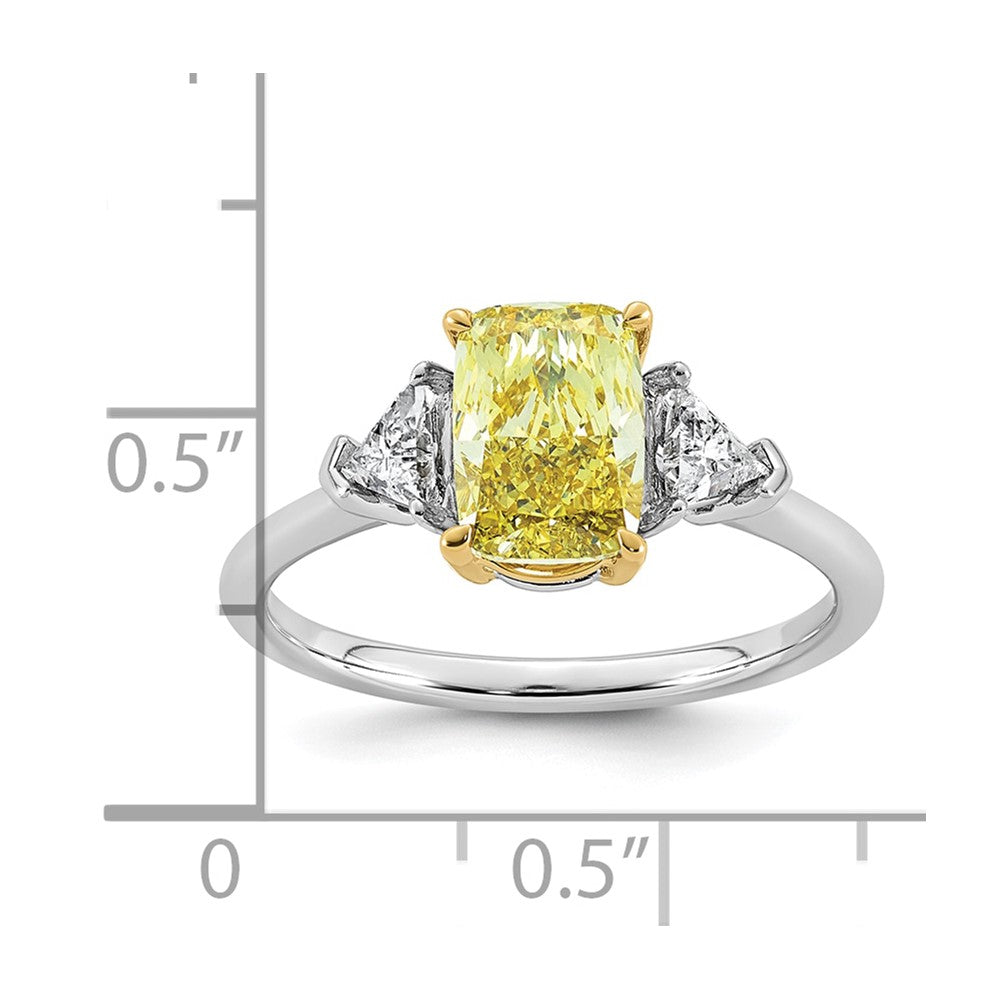 Emma Grace 14ktt 2 1/5ct Lab Grown Dia Cert Vivid Yellow & VS+ F+ Comp Ring