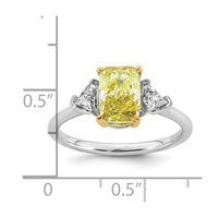 Emma Grace 14ktt 2 1/5ct Lab Grown Dia Cert Vivid Yellow & VS+ F+ Comp Ring