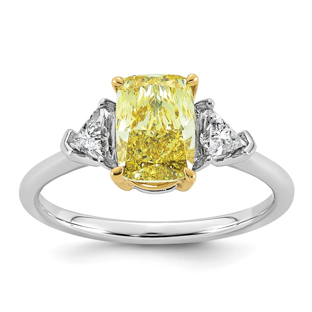 Emma Grace 14ktt 2 1/5ct Lab Grown Dia Cert Vivid Yellow & VS+ F+ Comp Ring