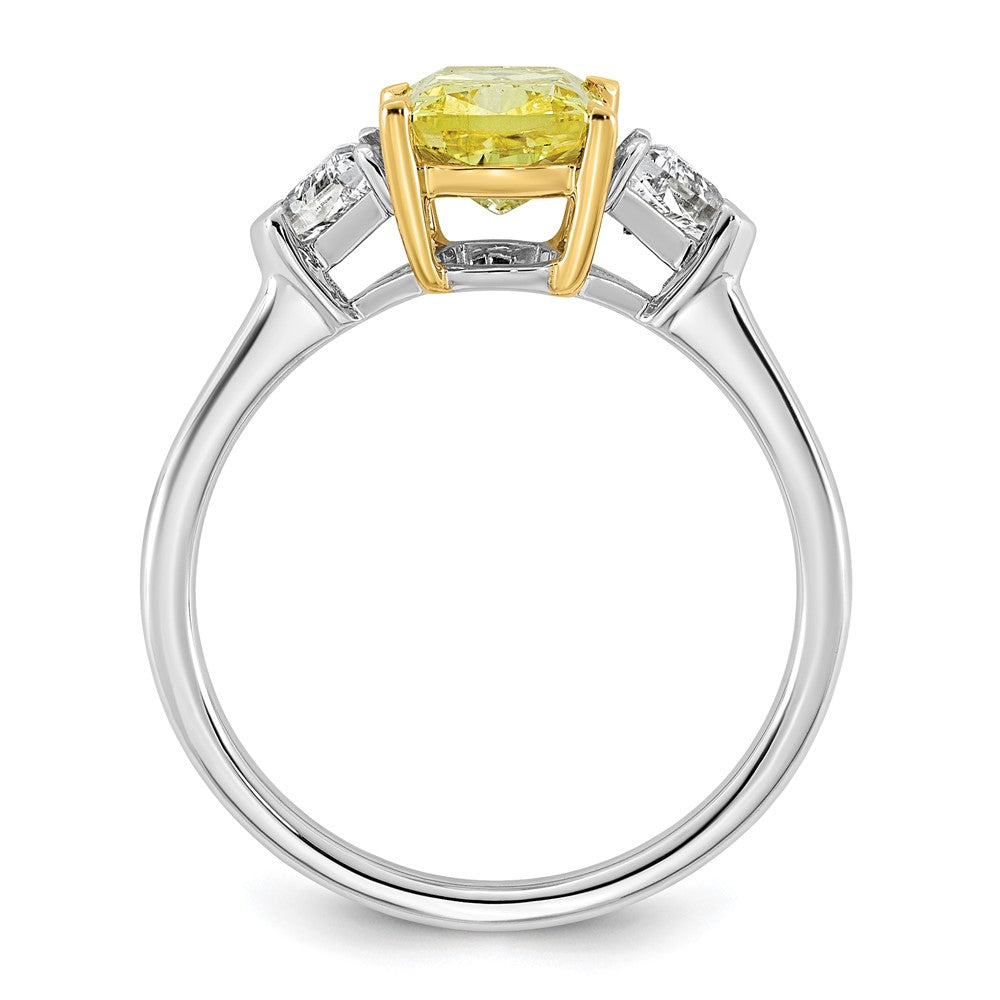 Emma Grace 14ktt 2 1/2ct Lab Grown Dia Cert Vivid Yellow & VS+ F+ Comp Ring