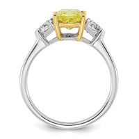 Emma Grace 14ktt 2 1/2ct Lab Grown Dia Cert Vivid Yellow & VS+ F+ Comp Ring