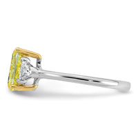 Emma Grace 14ktt 2 1/2ct Lab Grown Dia Cert Vivid Yellow & VS+ F+ Comp Ring
