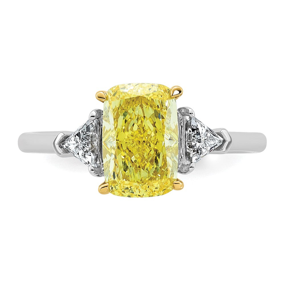 Emma Grace 14ktt 2 1/2ct Lab Grown Dia Cert Vivid Yellow & VS+ F+ Comp Ring