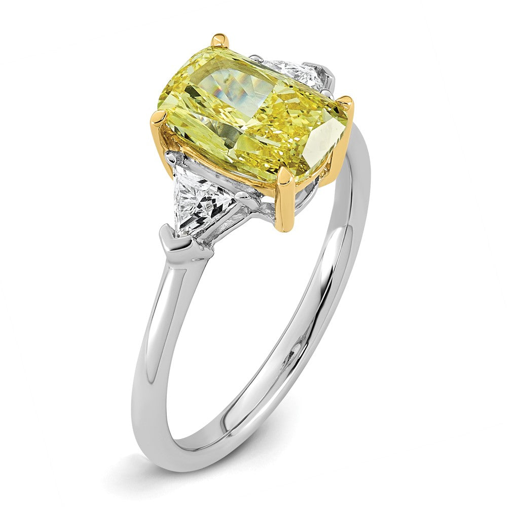 Emma Grace 14ktt 2 1/2ct Lab Grown Dia Cert Vivid Yellow & VS+ F+ Comp Ring