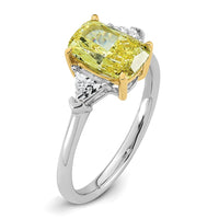 Emma Grace 14ktt 2 1/2ct Lab Grown Dia Cert Vivid Yellow & VS+ F+ Comp Ring
