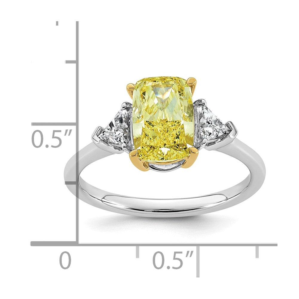 Emma Grace 14ktt 2 1/2ct Lab Grown Dia Cert Vivid Yellow & VS+ F+ Comp Ring